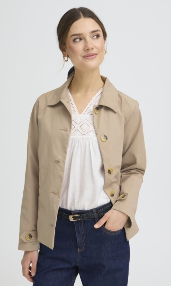 Κοντή Καμπαρντίνα Μπεζ