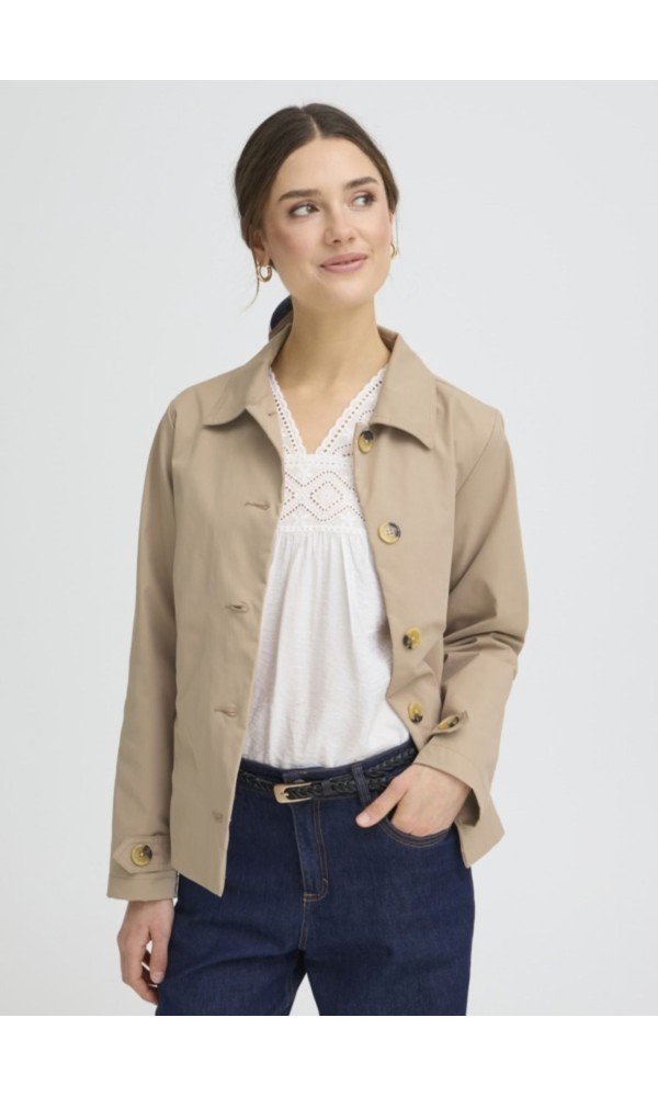 Κοντή Καμπαρντίνα Μπεζ