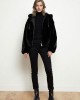 Μαύρο Faux Fur Γουνάκι με Κουκούλα Μαύρο Faux Fur Γουνάκι με Κουκούλα