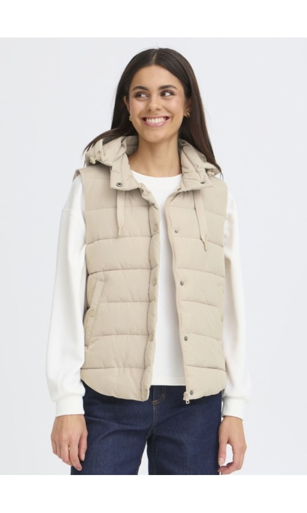 Μπουφάν Μπεζ Αμάνικο