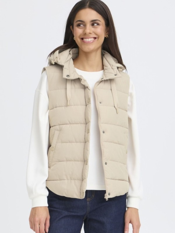 Beige Sleeveless Jacket