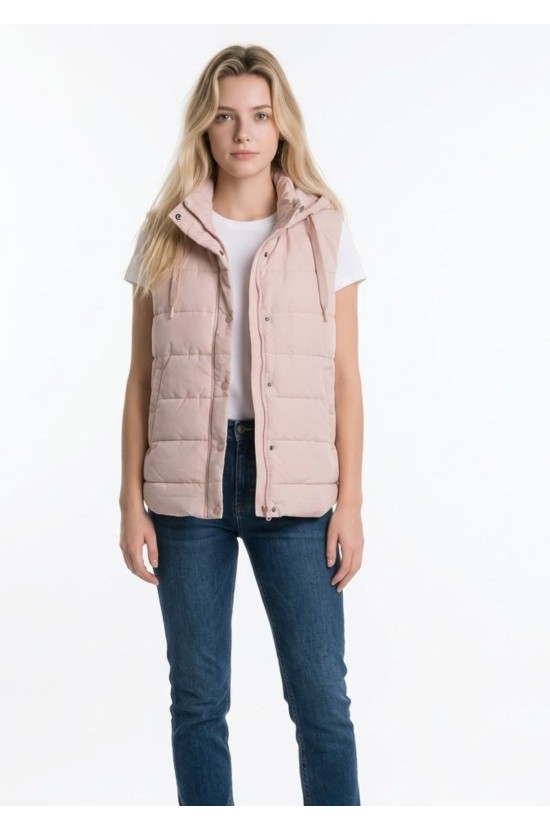 Μπουφάν Ροζ Αμάνικο Μπουφάν Ροζ Αμάνικο