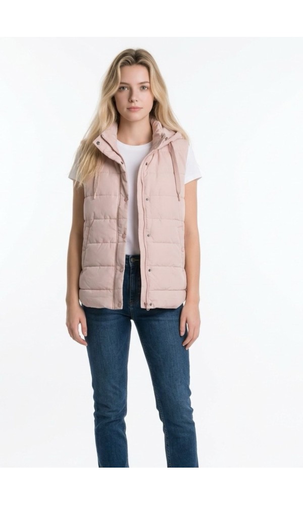 Μπουφάν Ροζ Αμάνικο