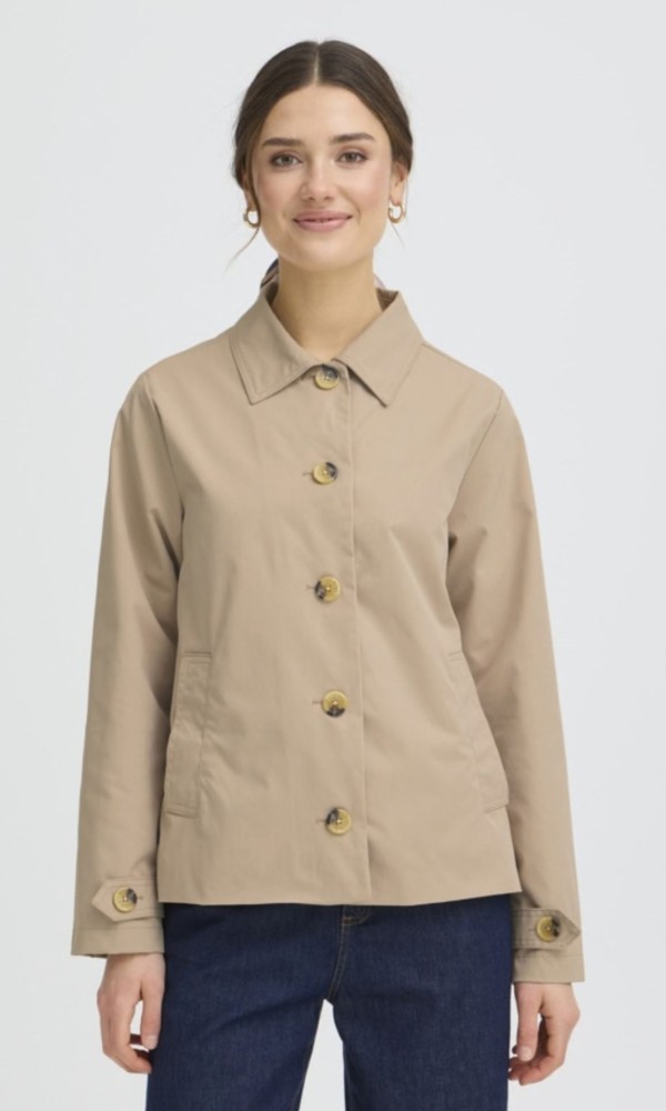 Κοντή Καμπαρντίνα Μπεζ