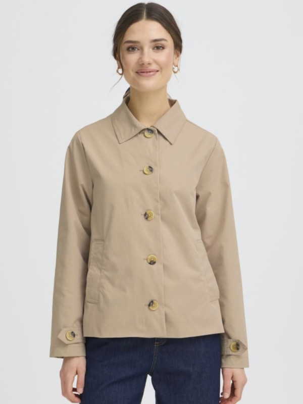 Short Beige Trench Coat