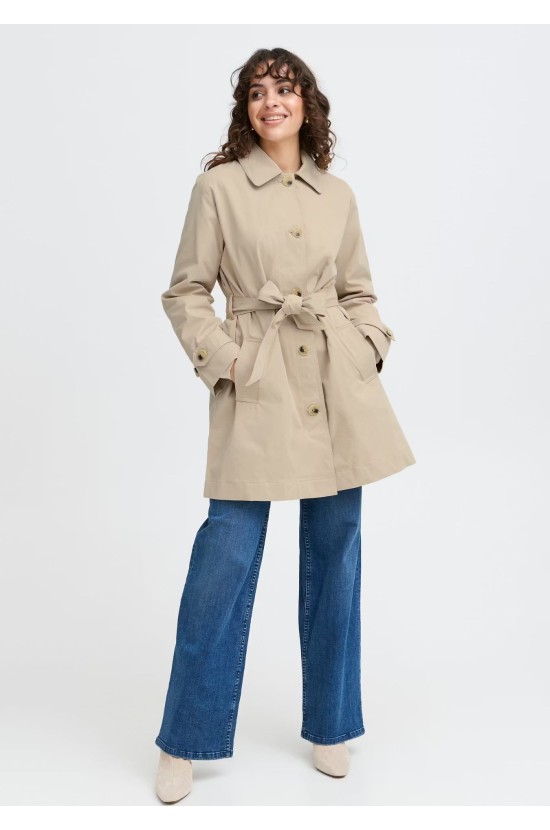 Καμπαρντίνα Με Ζώνη Beige