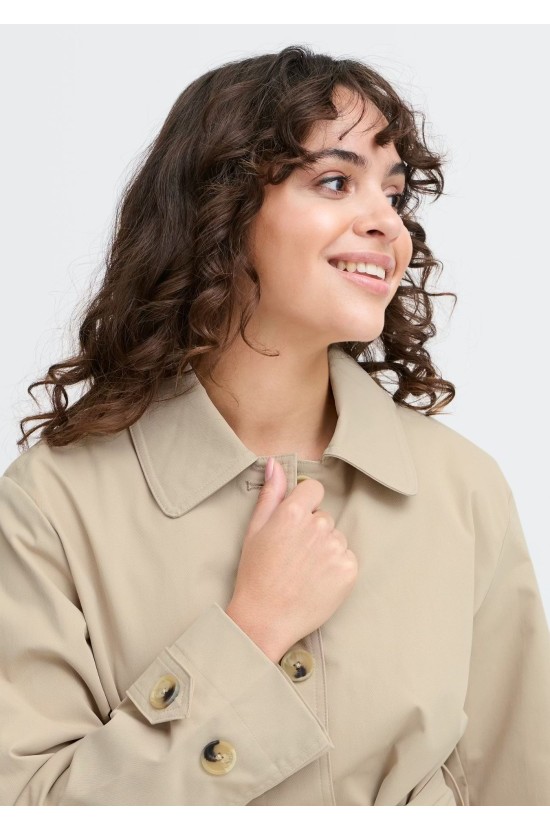 Καμπαρντίνα Με Ζώνη Beige