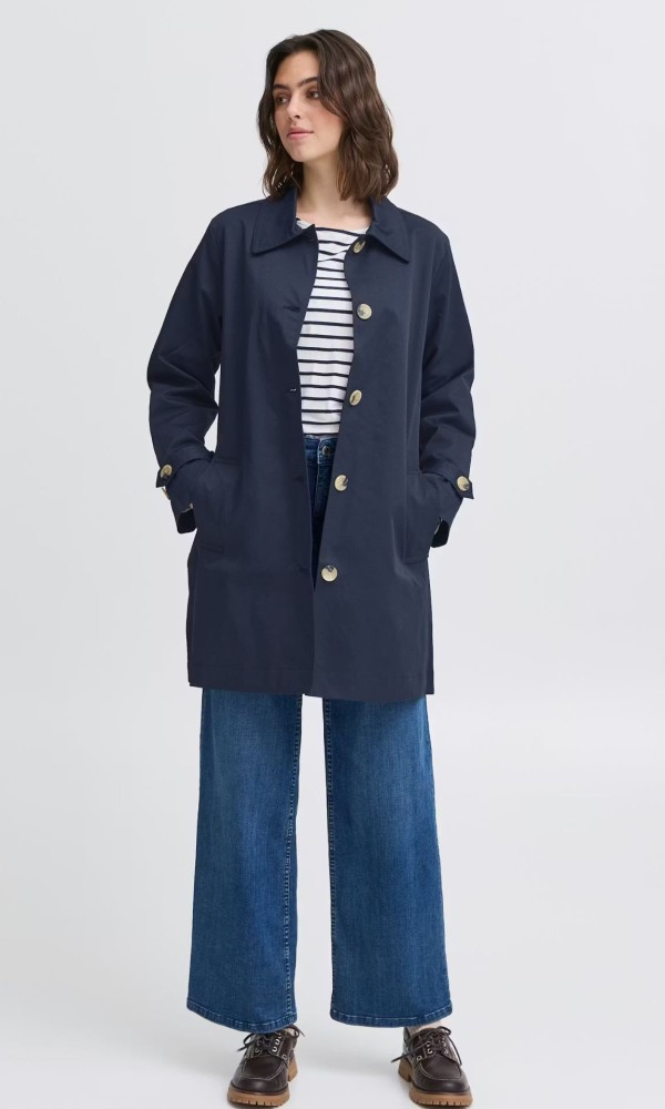 Καμπαρντίνα Με Ζώνη  Navy