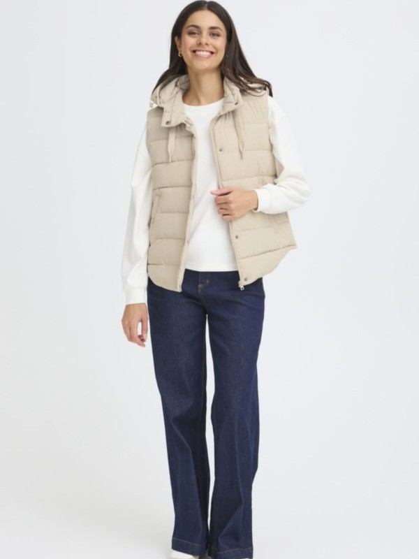 Beige Sleeveless Jacket
