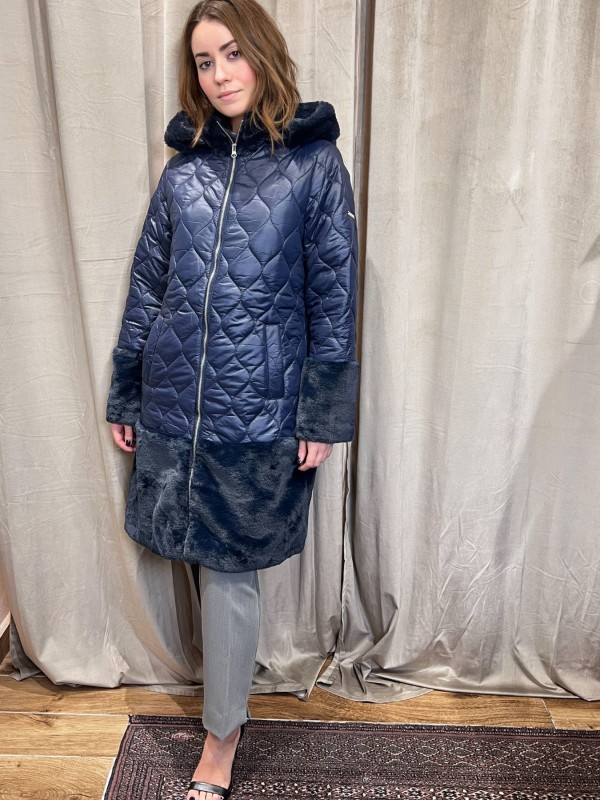 Μπουφάν Μπλε Με Γούνα