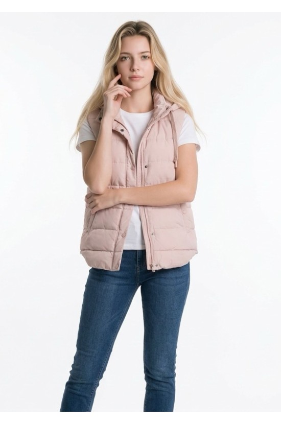 Μπουφάν Ροζ Αμάνικο Μπουφάν Ροζ Αμάνικο