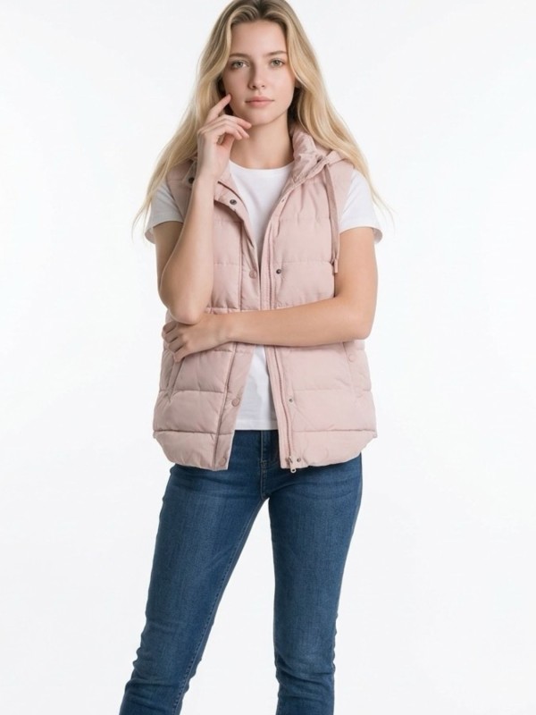 Μπουφάν Ροζ Αμάνικο