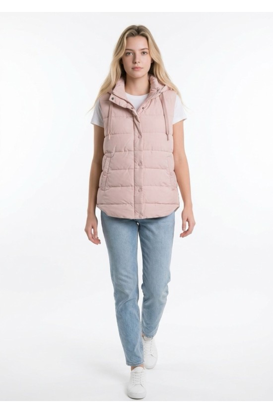 Μπουφάν Ροζ Αμάνικο Μπουφάν Ροζ Αμάνικο