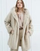 Ecru Fur Coat with Hood Ecru Fur Coat with Hood