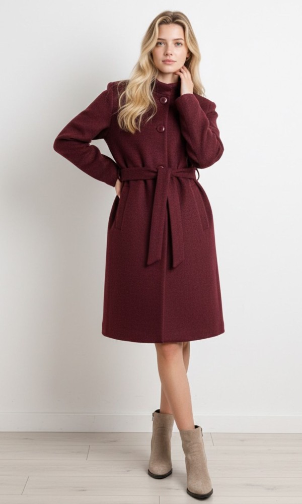 Παλτό Midi Bordeaux