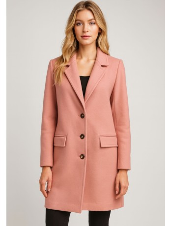 Παλτό Midi Dusty Pink