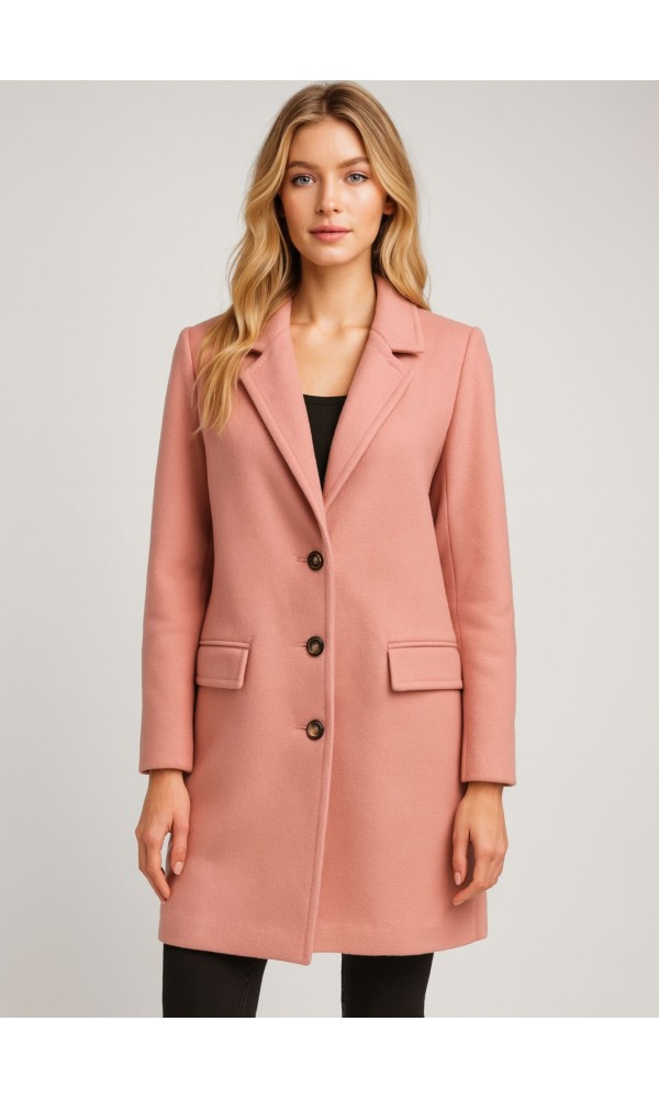 Παλτό Midi Dusty Pink