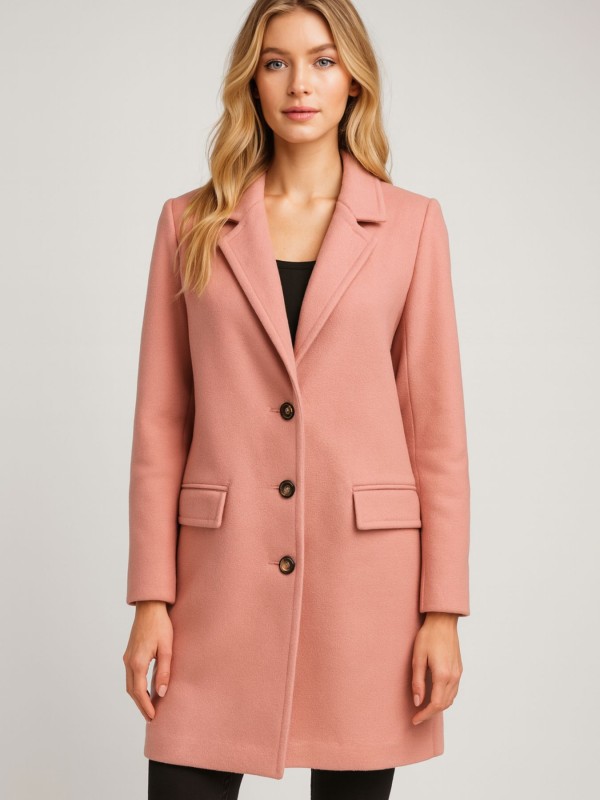 Παλτό Midi Dusty Pink