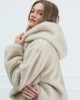 Ecru Fur Coat with Hood Ecru Fur Coat with Hood