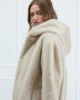 Ecru Fur Coat with Hood Ecru Fur Coat with Hood
