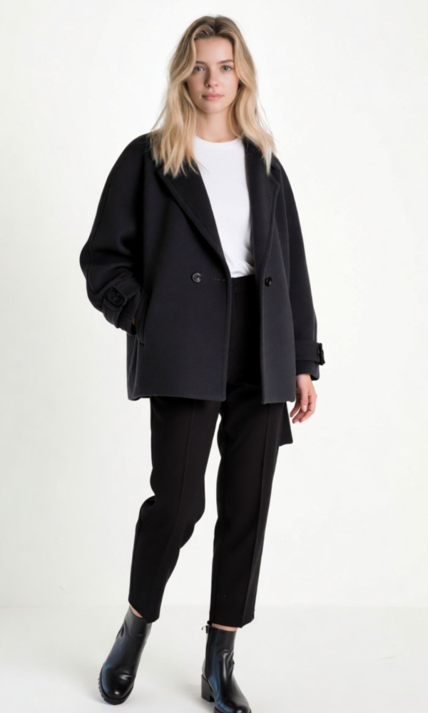 Μαύρο Oversized Ημίπαλτο