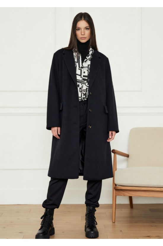 Παλτό Μαύρο Midi Παλτό Μαύρο Midi