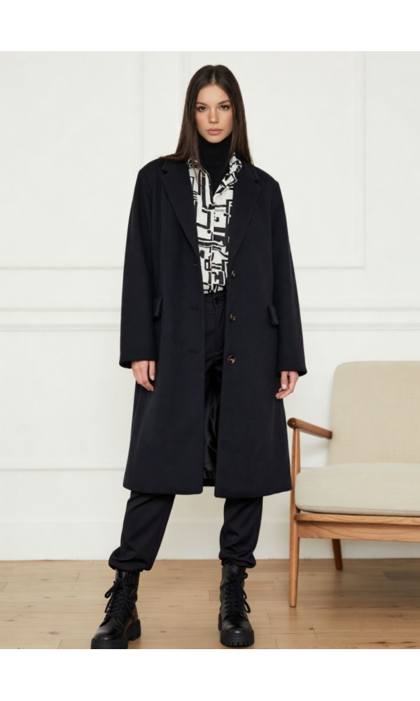 Παλτό Μαύρο Midi