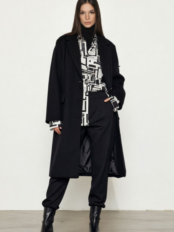 Παλτό Μαύρο Midi