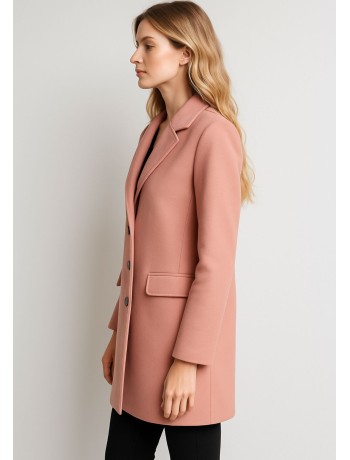 Παλτό Midi Dusty Pink