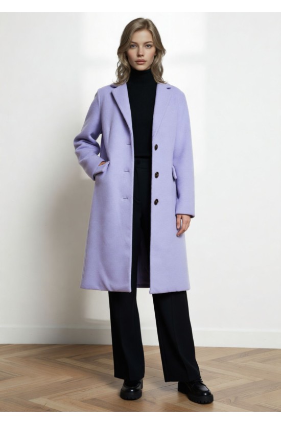 Παλτό Midi Λιλά