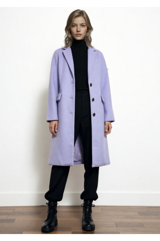 Παλτό Midi Λιλά