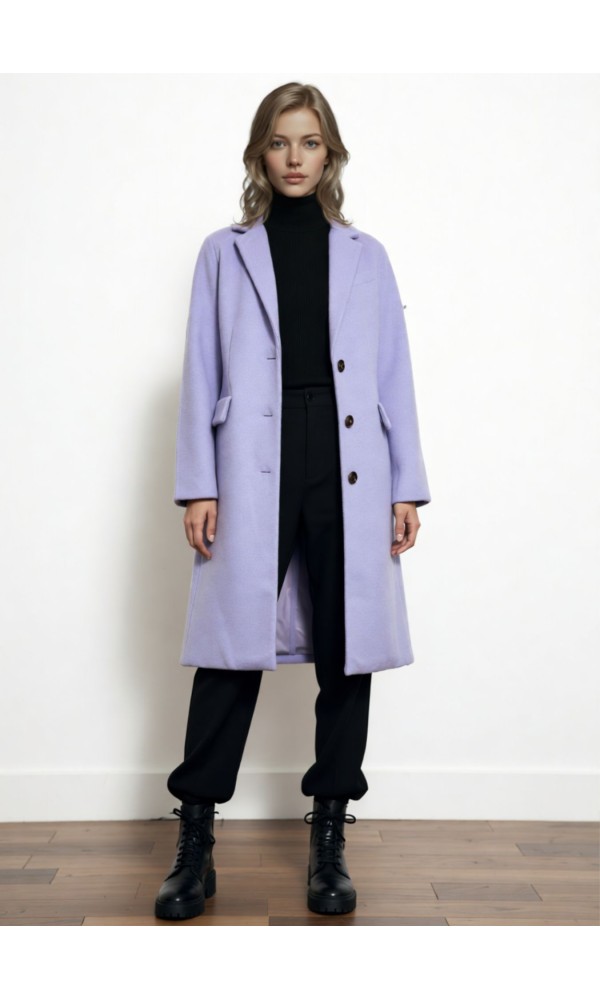 Παλτό Midi Λιλά