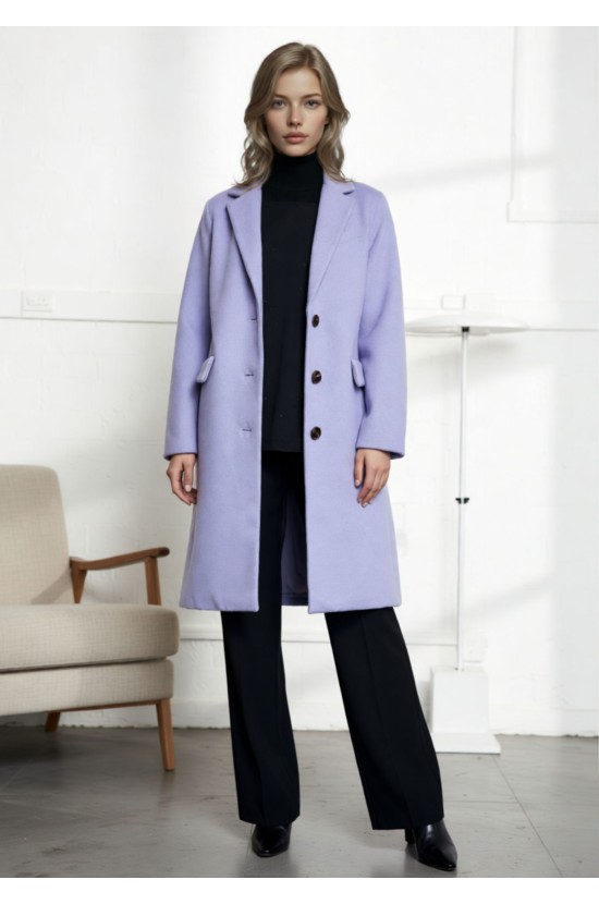 Παλτό Midi Λιλά