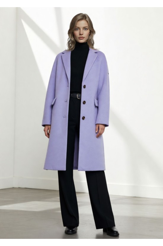 Παλτό Midi Λιλά