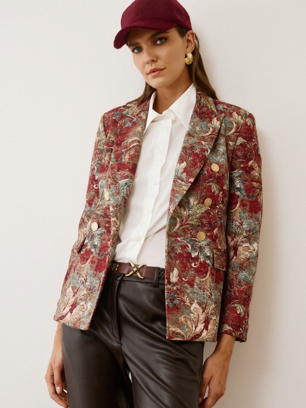 Embroidered Bordeaux Jacket Embroidered Bordeaux Jacket