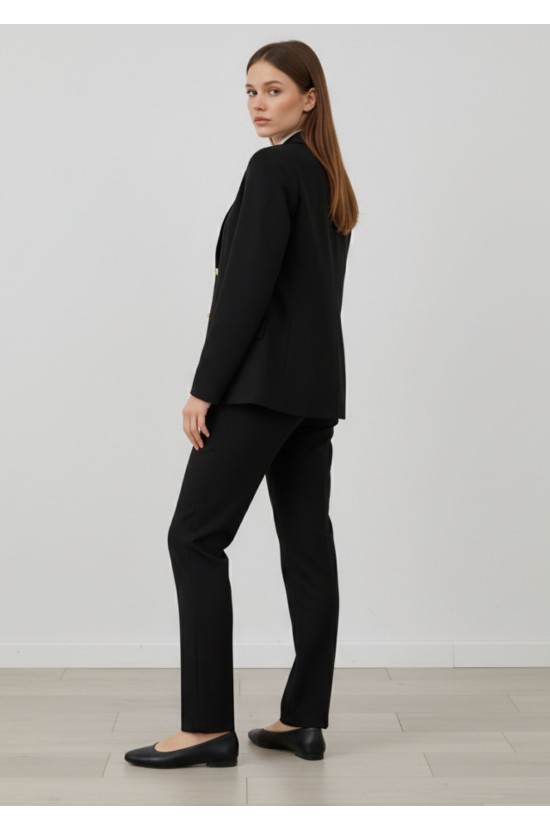 Κλασικό Μαύρο Σακάκι με Χρυσά Κουμπιά Κλασικό Μαύρο Σακάκι με Χρυσά Κουμπιά