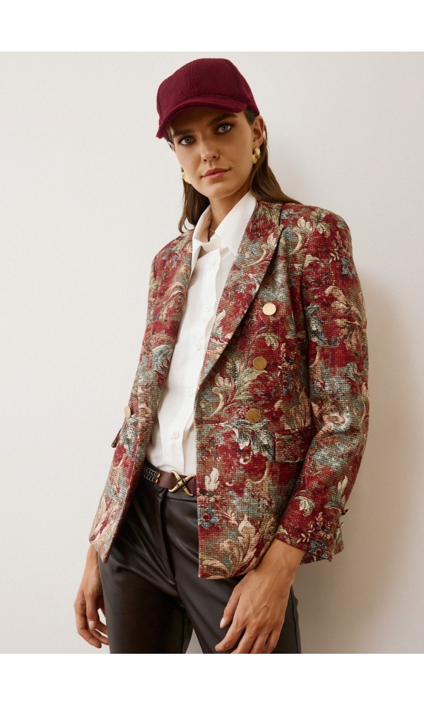 Σακάκι Εμπριμέ Μπορντό