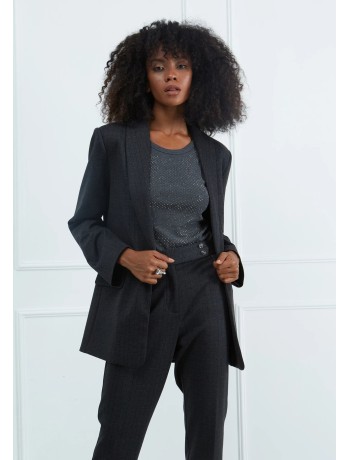 Gray Striped Blazer