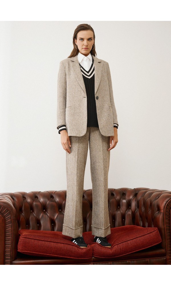 Σακάκι Ψαροκόκαλο με Κλασική Γραμμή