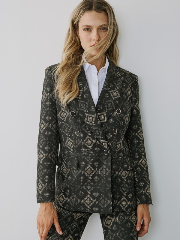Σακάκι Μαύρο Με Σχέδια
