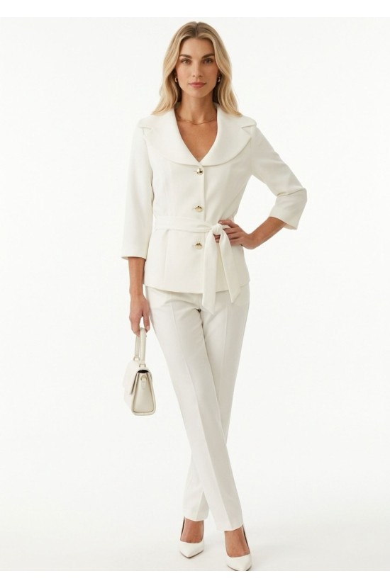 White Blazer with a Belt White Blazer with a Belt