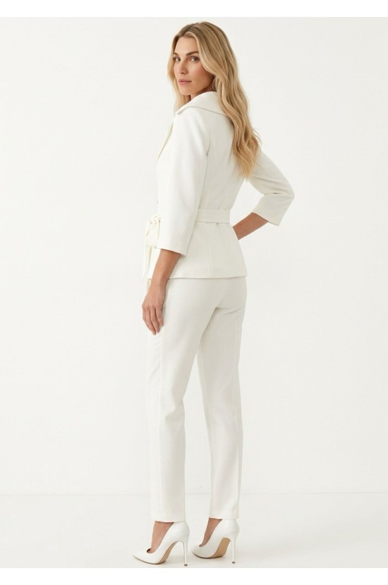 White Blazer with a Belt White Blazer with a Belt