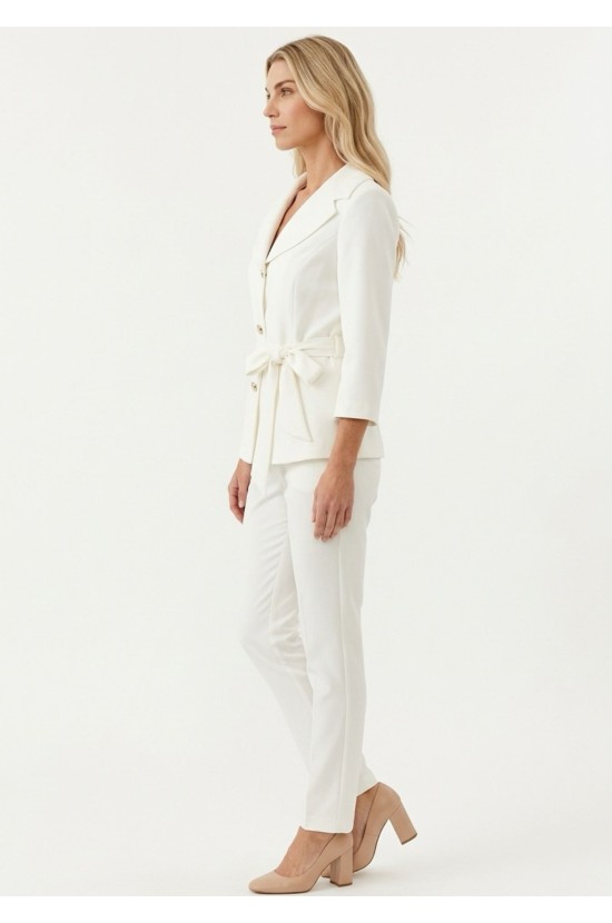 White Blazer with a Belt White Blazer with a Belt
