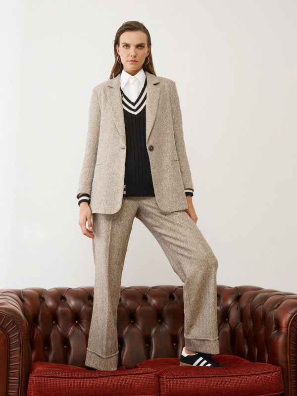 Σακάκι Ψαροκόκαλο με Κλασική Γραμμή