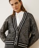 Jacket with Puff Sleeves and Striped Details
