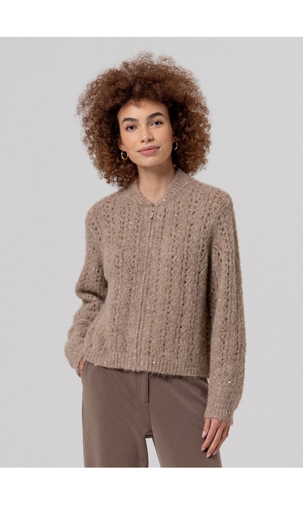 Ζακέτα Beige Τύπου Bomber