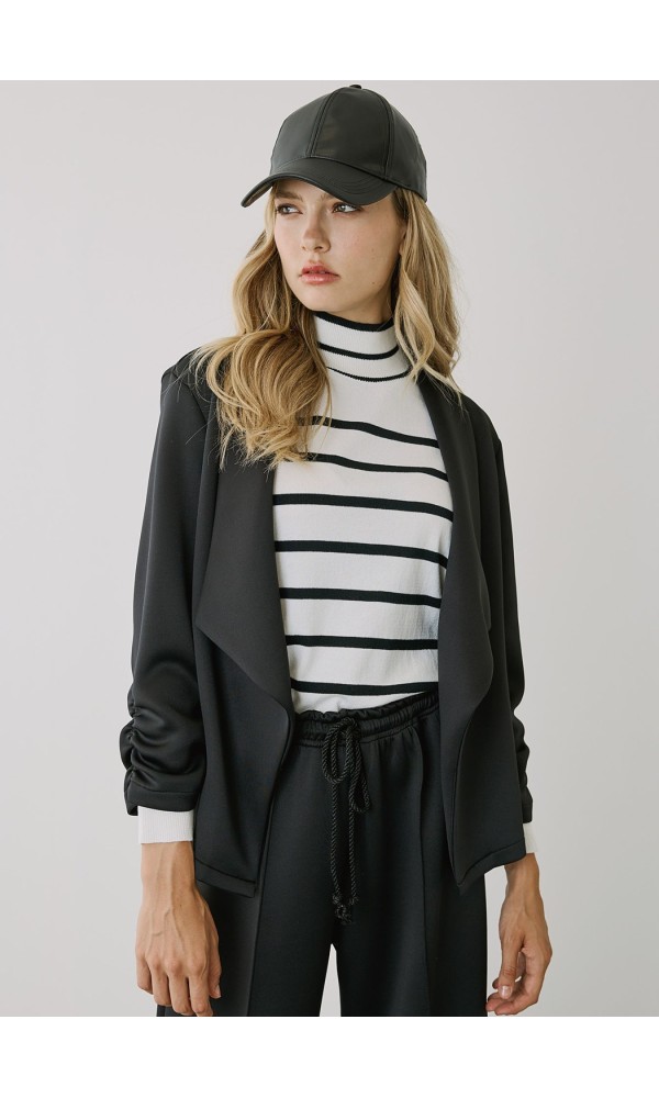 Ζακέτα Crop Μαύρη 