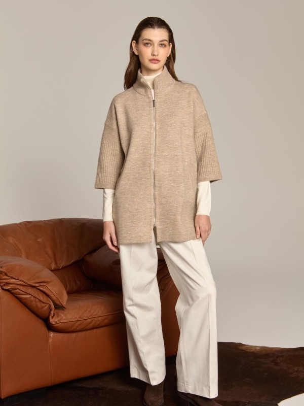 Ζακέτα Μπεζ Με Φερμουάρ