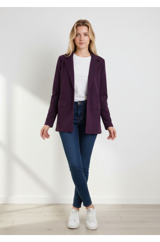 Ζακέτα Σακάκι σε Μωβ Απόχρωση με Κουμπιά