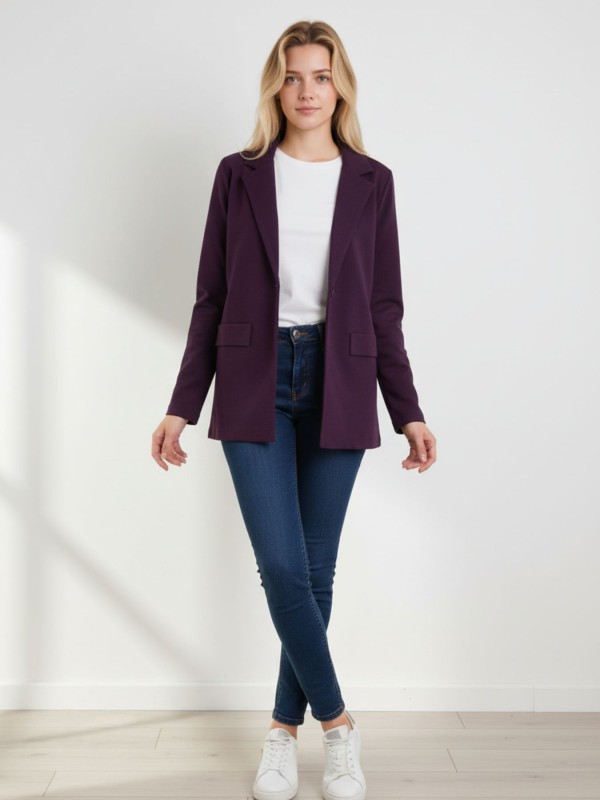 Ζακέτα Σακάκι σε Μωβ Απόχρωση με Κουμπιά